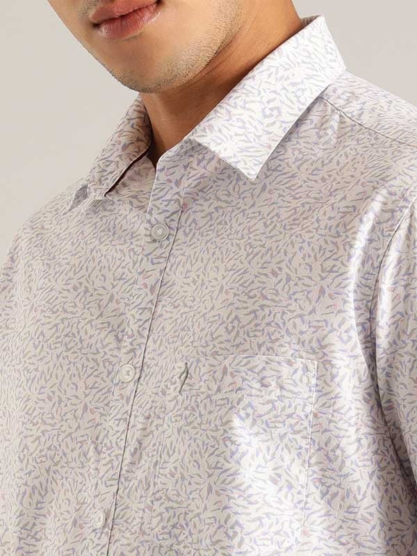 Indian Terrain Men All Over Print White Shirt